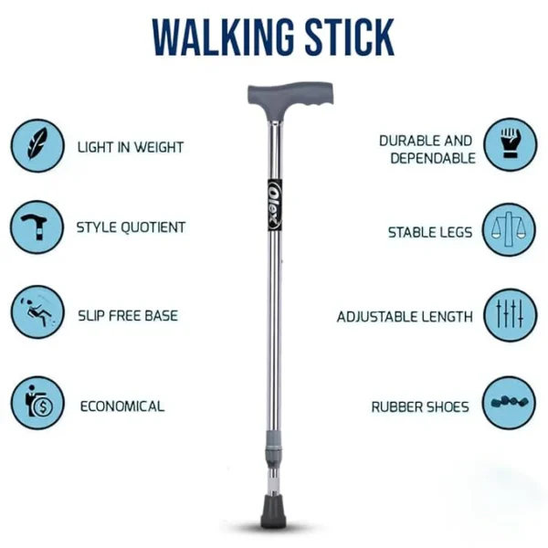 ⁦عصا مشي بتصميم أنيق Aluminum Walking Stick W/Seat⁩ - الصورة ⁦4⁩